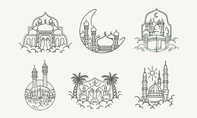 vector illustration of Islamic line art