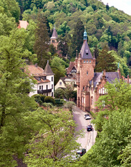 Fototapeta premium Heidelberg town in Baden-W rttemberg, Germany. Old mansion of a students' fraternity near Heidelberg city center.