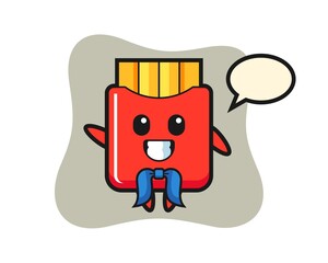 Character mascot of french fries as a sailor man