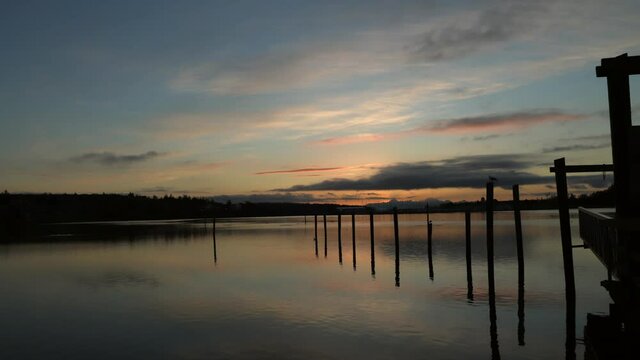 Time lapse of Winter Sunrise Dawn From Flintstone Park Oak Harbor Washington