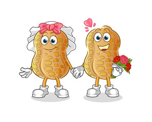 peanut wedding cartoon. cartoon mascot vector