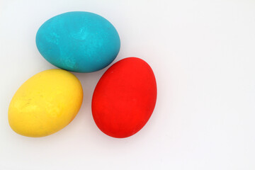 colorful easter eggs isolated on white background. 