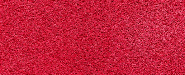 Fototapeta premium Panorama of Red plastic doormat texture and background seamless