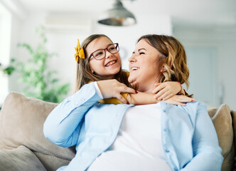 child mother family love parent home woman happy smiling playing kid together childhood girl mom...