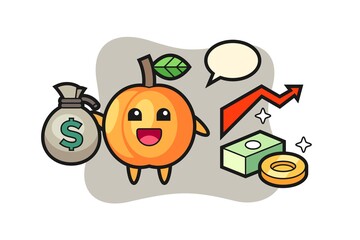 Apricot illustration cartoon holding money sack