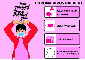 corona virus prevention. love yourself and these around you