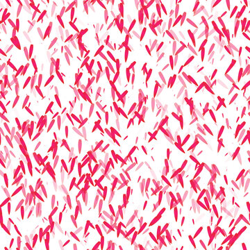 Abstract elongated red geometric shapes on white background, seamless pattern wrapping papre