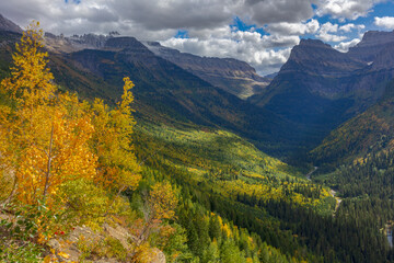 Early autumn color in the McDonald Valley in Glacier National Park, Montana, USA