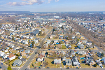 Fototapeta na wymiar Aerial of Homes in Manville New Jersey 
