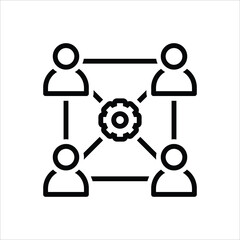 Black line icon for sociology