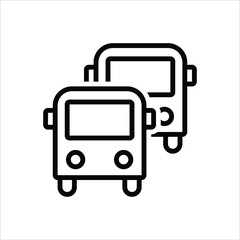 Black line icon for buses