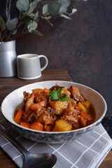 a bowl of chicken stew 