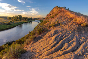 The Tongue River in Custer County, Montana, USA