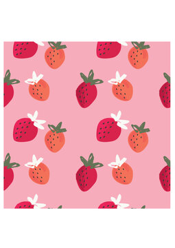 Vector strawberry fruits seamless pattern
