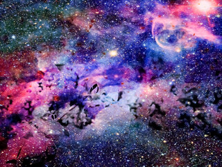 Obraz na płótnie Canvas Colorful abstract Pastel Flow Liquid wallpaper background beautiful sky star