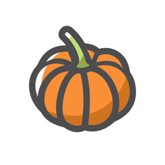 Pumpkin Gourd Vegetable Vector icon Cartoon illustration.