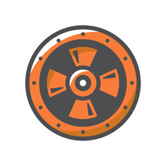 Viking Shield Protection Vector icon Cartoon illustration