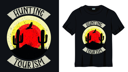 Hunting Tourism T shirt Design template 