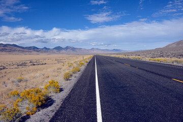 USA, Nevada, Austin. US Highway 50, Lincoln Highway, Loneliest Road in America.