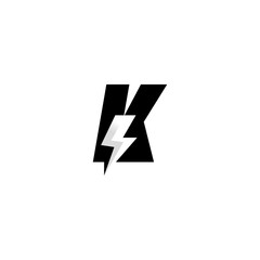 Modern Clean Template Logo Design, Letter K for Bolt