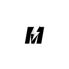 Obraz premium Modern Clean Template Logo Design, Letter M for Bolt