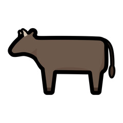 シンプルでかわいい肉牛のイラスト