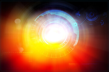 Digital graphs and hexagon grids with abstract high speed technology POV motion blur