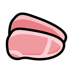 シンプルでかわいい豚肉のイラスト