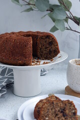 chocolate cake and coffee