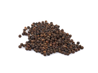 Black pepper placed on a white background