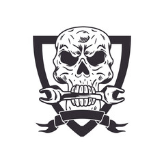 skull biker shield