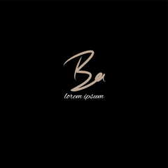 Ba Initial handwriting or handwritten logo for identity with beauty monogram and elegant logo design