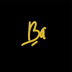 Fototapeta na wymiar Ba B a Initial handwriting or handwritten logo for identity with beauty monogram and elegant logo design