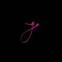 g a ga Initial handwriting or handwritten logo for identity with beauty monogram and elegant logo design