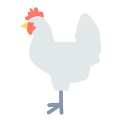 シンプルでかわいい鶏のイラスト フラット