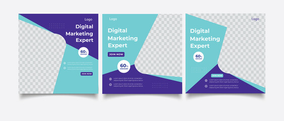 Creative business marketing banner for social media post template	
