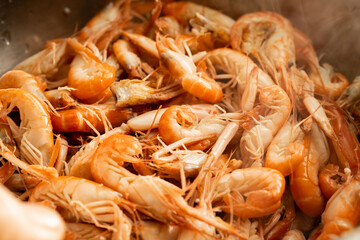 Home-cooked side dish, boiled splint shrimp