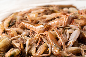 Seasonal small seafood fresh splint shrimp