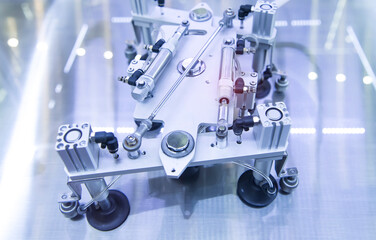 robotic pneumatic piston sucker unit on industrial machine,automation compressed air factory production