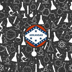 Science concept illustration. Background with chemistry lab icons