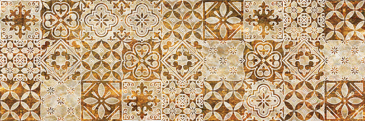 Wall Decor for interior home decoration, Ceramic Tile Design. it can be used for ceramic tile, wallpaper, linoleum, backdrop, coverpage, poster, textile, web page background -  Illustration