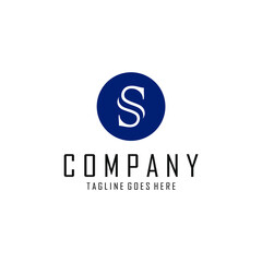 Fototapeta premium letter S logo inside a blue circle