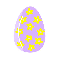 Easter egg. Isolated icon of religion holiday and egghunting vector design. Spring season painted eggs, ornaments of stripes, dots and abstracts elements. Colors Yellow with lilian.