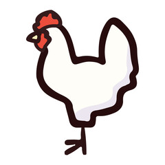 シンプルでかわいい鶏のイラスト 手書き風