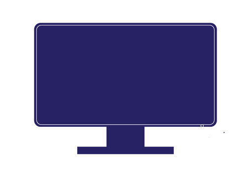 Blue Computer Monitor Icon Vector Picture