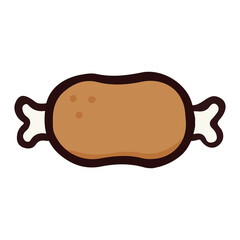 シンプルでかわいいお肉のイラスト 手書き風