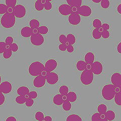  seamless  pattern simple flowers botanical illustration for background, wallpaper, textile, fabric, clothing, paper, postcar