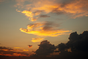 Sky with clouds at sunset.