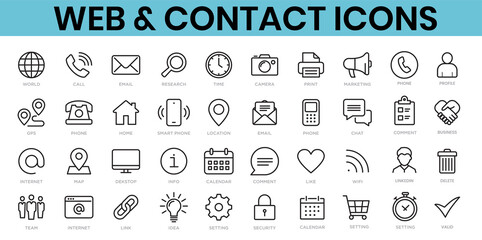 web & contact Icons