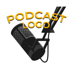 Cool podcast logo vector base